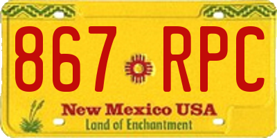 NM license plate 867RPC