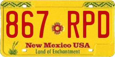 NM license plate 867RPD