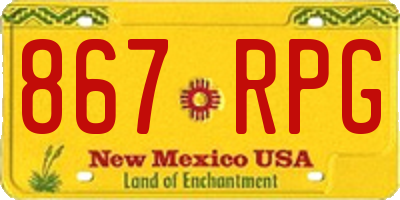 NM license plate 867RPG