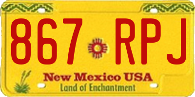 NM license plate 867RPJ