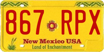 NM license plate 867RPX