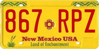 NM license plate 867RPZ