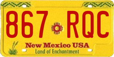 NM license plate 867RQC