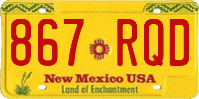 NM license plate 867RQD