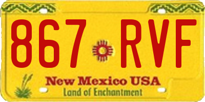 NM license plate 867RVF