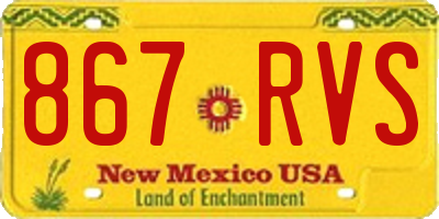 NM license plate 867RVS
