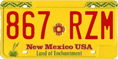 NM license plate 867RZM