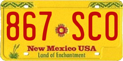 NM license plate 867SCO