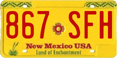 NM license plate 867SFH