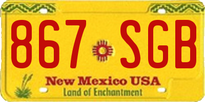 NM license plate 867SGB