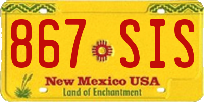 NM license plate 867SIS