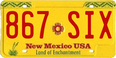 NM license plate 867SIX