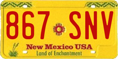 NM license plate 867SNV