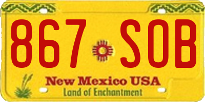 NM license plate 867SOB