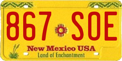 NM license plate 867SOE