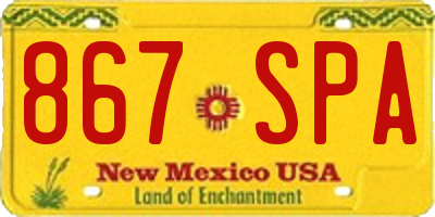 NM license plate 867SPA