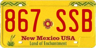 NM license plate 867SSB