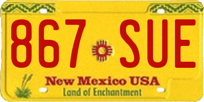 NM license plate 867SUE