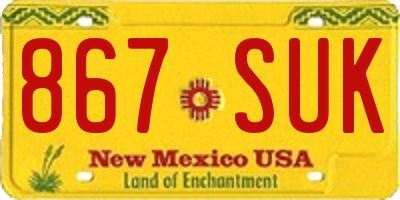 NM license plate 867SUK