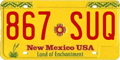 NM license plate 867SUQ