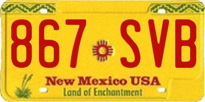 NM license plate 867SVB