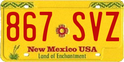NM license plate 867SVZ