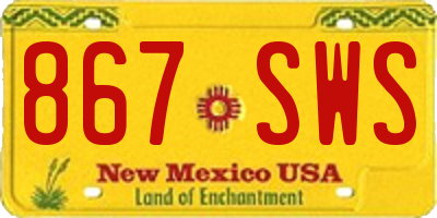 NM license plate 867SWS