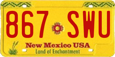 NM license plate 867SWU