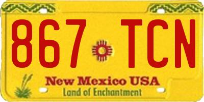 NM license plate 867TCN