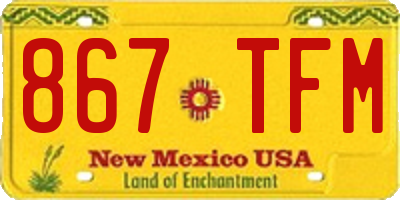 NM license plate 867TFM