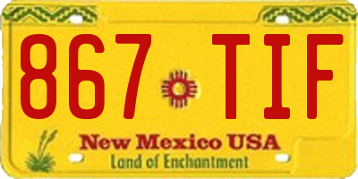 NM license plate 867TIF