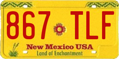 NM license plate 867TLF