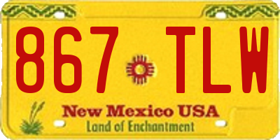 NM license plate 867TLW