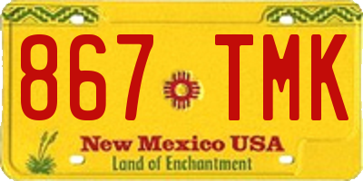 NM license plate 867TMK