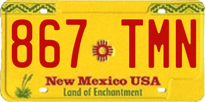 NM license plate 867TMN