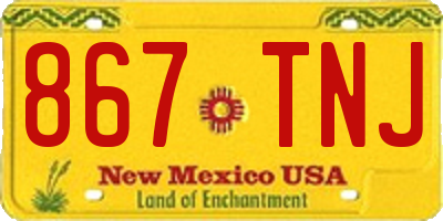 NM license plate 867TNJ