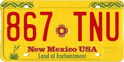 NM license plate 867TNU