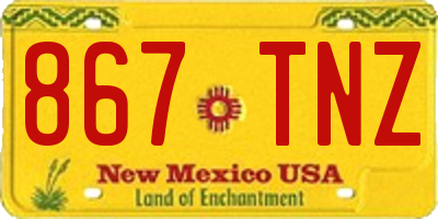 NM license plate 867TNZ