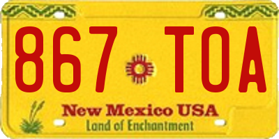 NM license plate 867TOA
