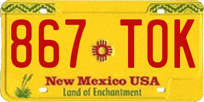 NM license plate 867TOK