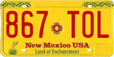 NM license plate 867TOL