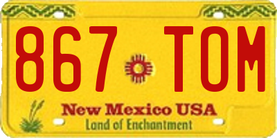 NM license plate 867TOM
