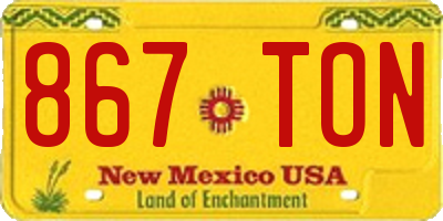 NM license plate 867TON