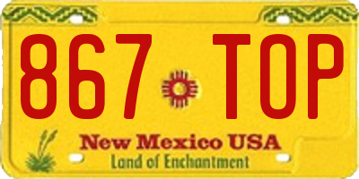 NM license plate 867TOP