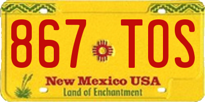 NM license plate 867TOS