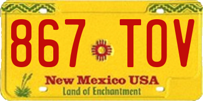 NM license plate 867TOV