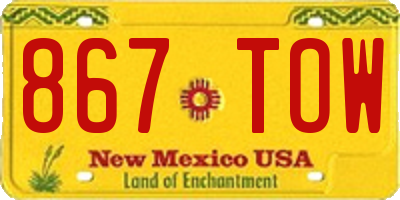 NM license plate 867TOW