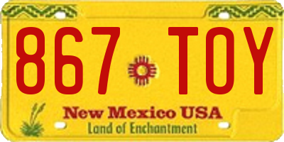 NM license plate 867TOY