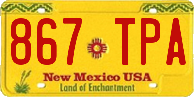 NM license plate 867TPA