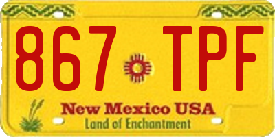 NM license plate 867TPF